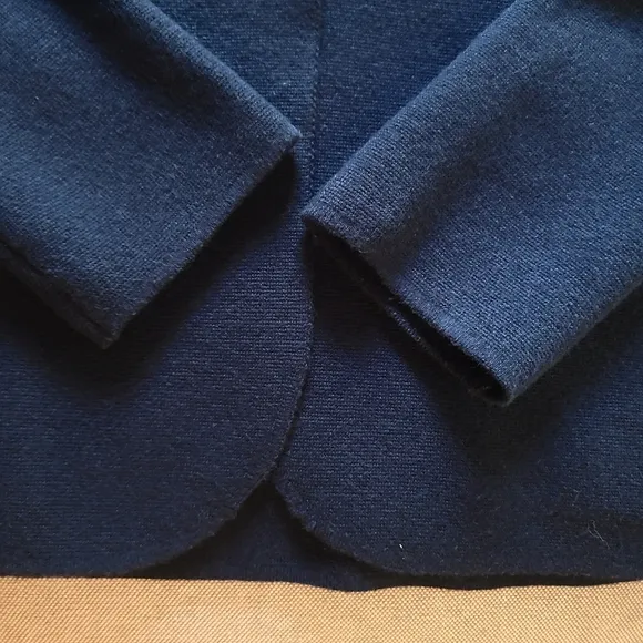 J. Crew 'Camille' Shrunken Sweater Blazer 1-Button Long Sleeve Navy Cardigan XS