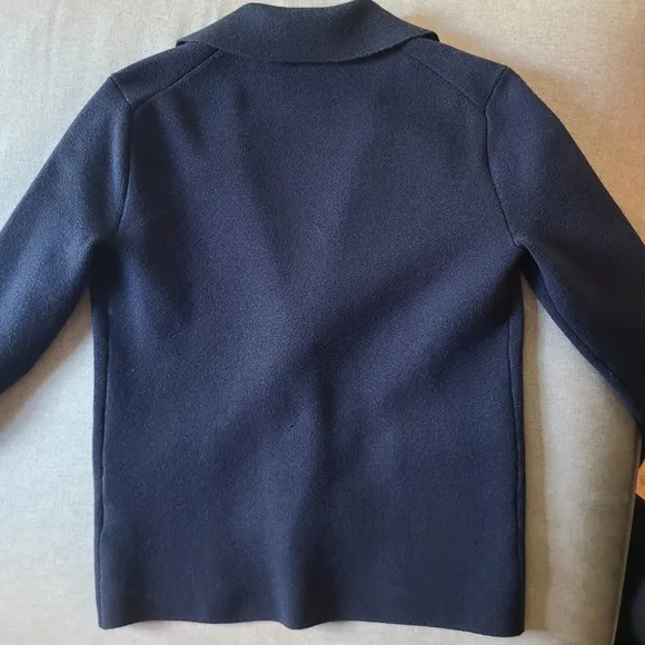 J. Crew 'Camille' Shrunken Sweater Blazer 1-Button Long Sleeve Navy Cardigan XS