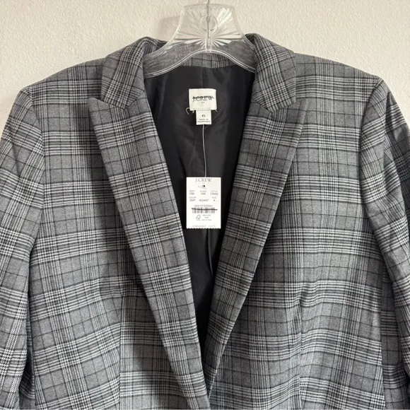 J. Crew Factory Plaid One Button Blazer Size: 6, NWT