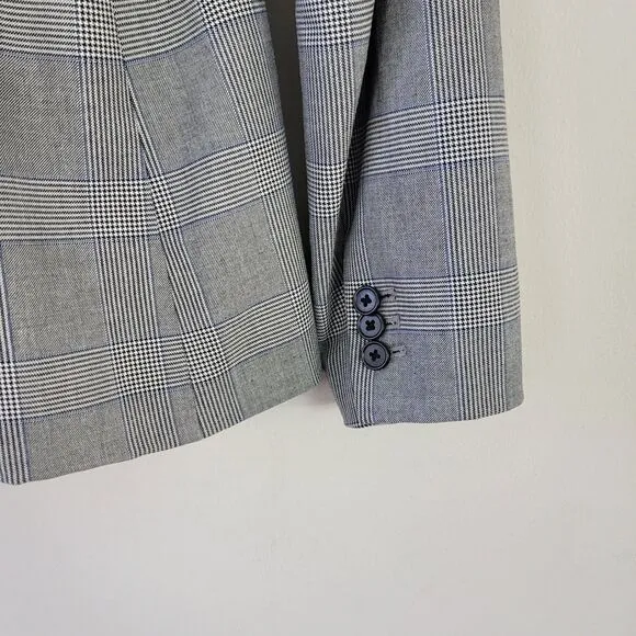 J.Crew Harriet Belted Blazer Plaid Womens 8 Career Business Work Office