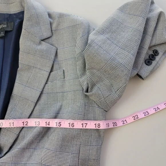 J.Crew Harriet Belted Blazer Plaid Womens 8 Career Business Work Office