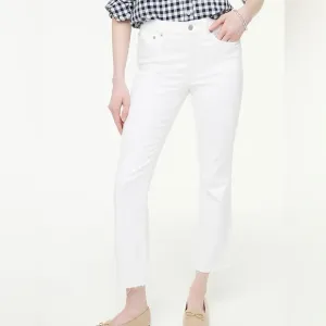 JCrew Mid-rise Flair Cropped white jean in signature stretch - size 28