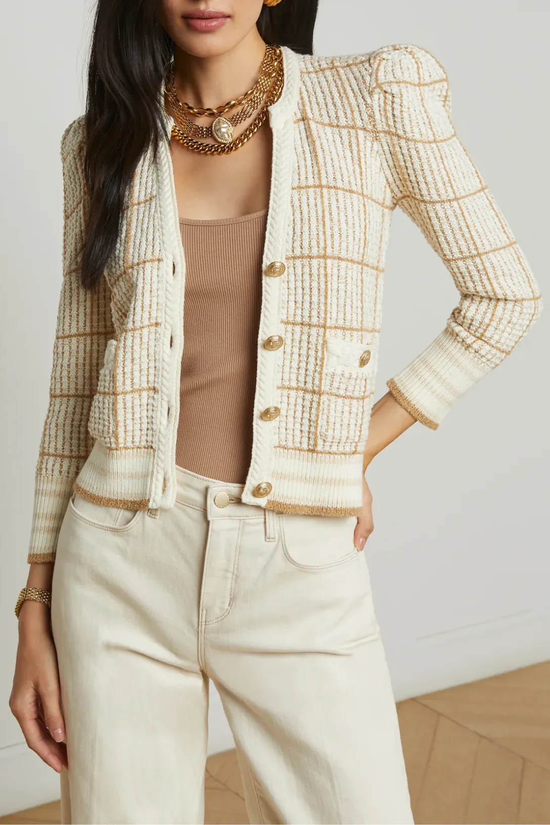 Jenni Cardigan | Ivory / Cappuccino Multi