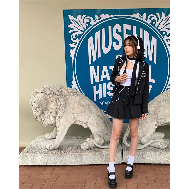 JFASHION BLAZER   PLEATED SKIRT SUIT N092304