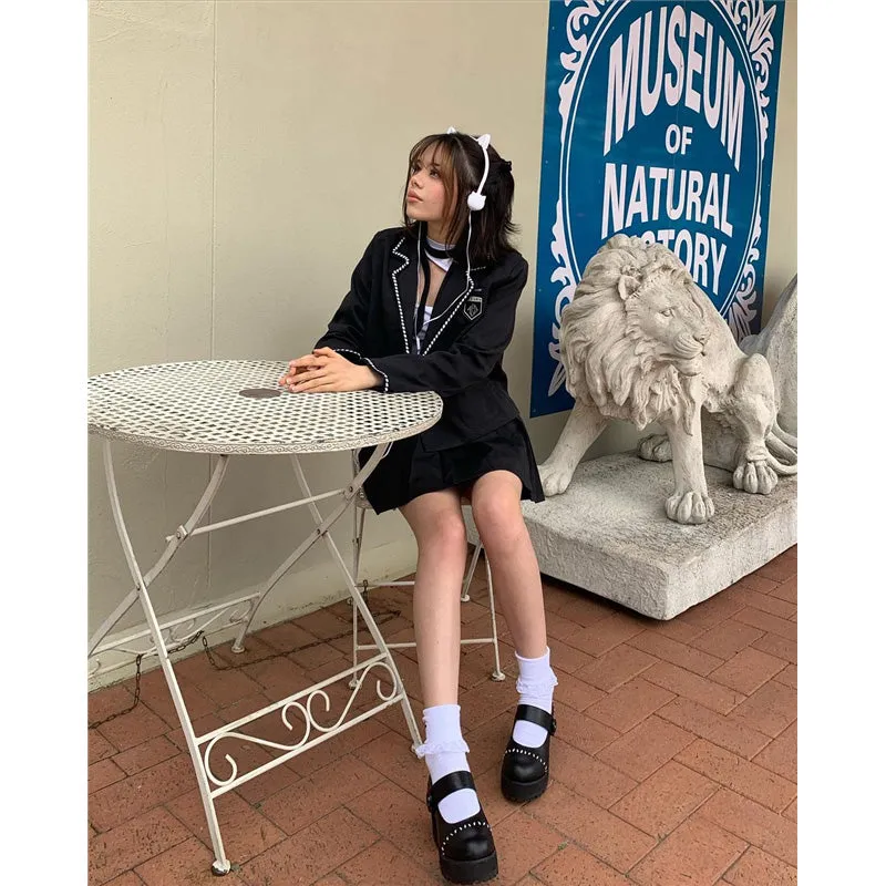 JFASHION BLAZER   PLEATED SKIRT SUIT N092304