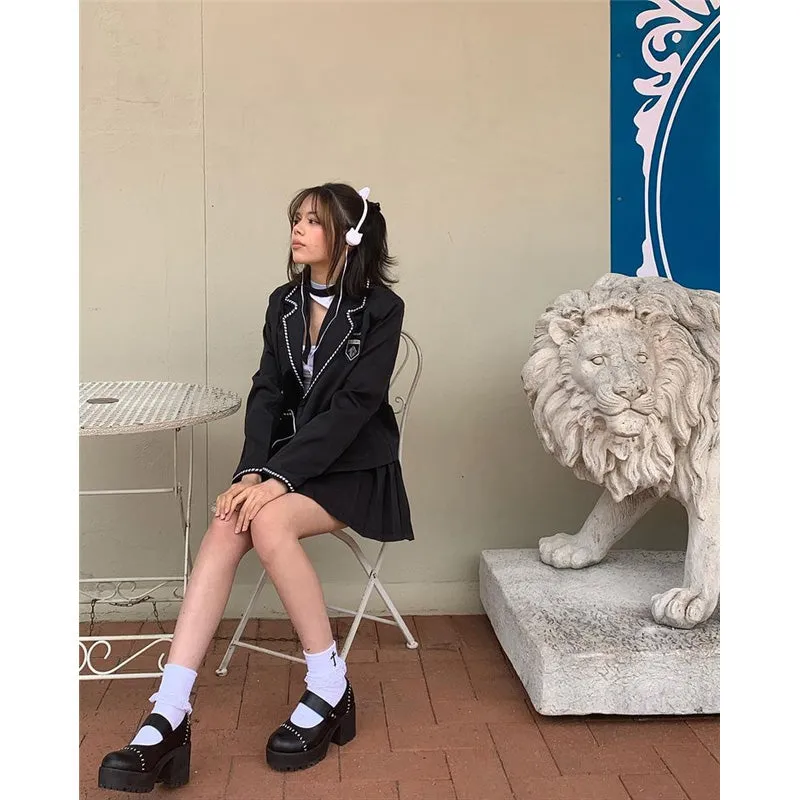 JFASHION BLAZER   PLEATED SKIRT SUIT N092304