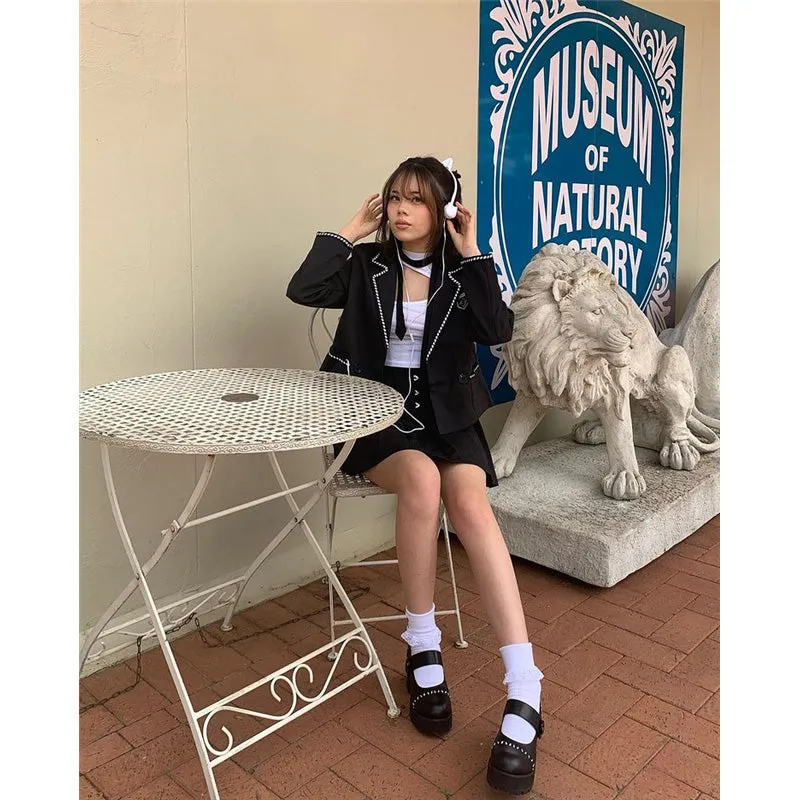 JFASHION BLAZER   PLEATED SKIRT SUIT N092304