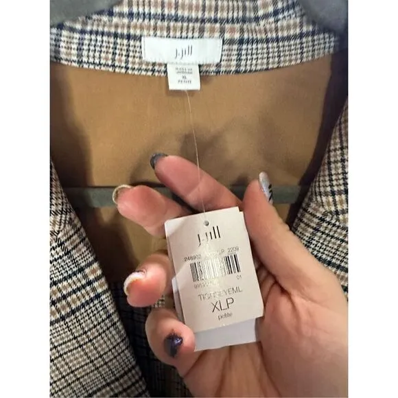 J. Jill Mendocio Plaid Blazer