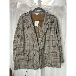J. Jill Mendocio Plaid Blazer