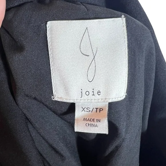 Joie Black Cropped Double Breasted Blazer Jacket, XS