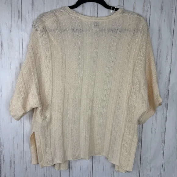 Joie cream linen knit sweater cardigan Small