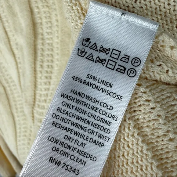 Joie cream linen knit sweater cardigan Small