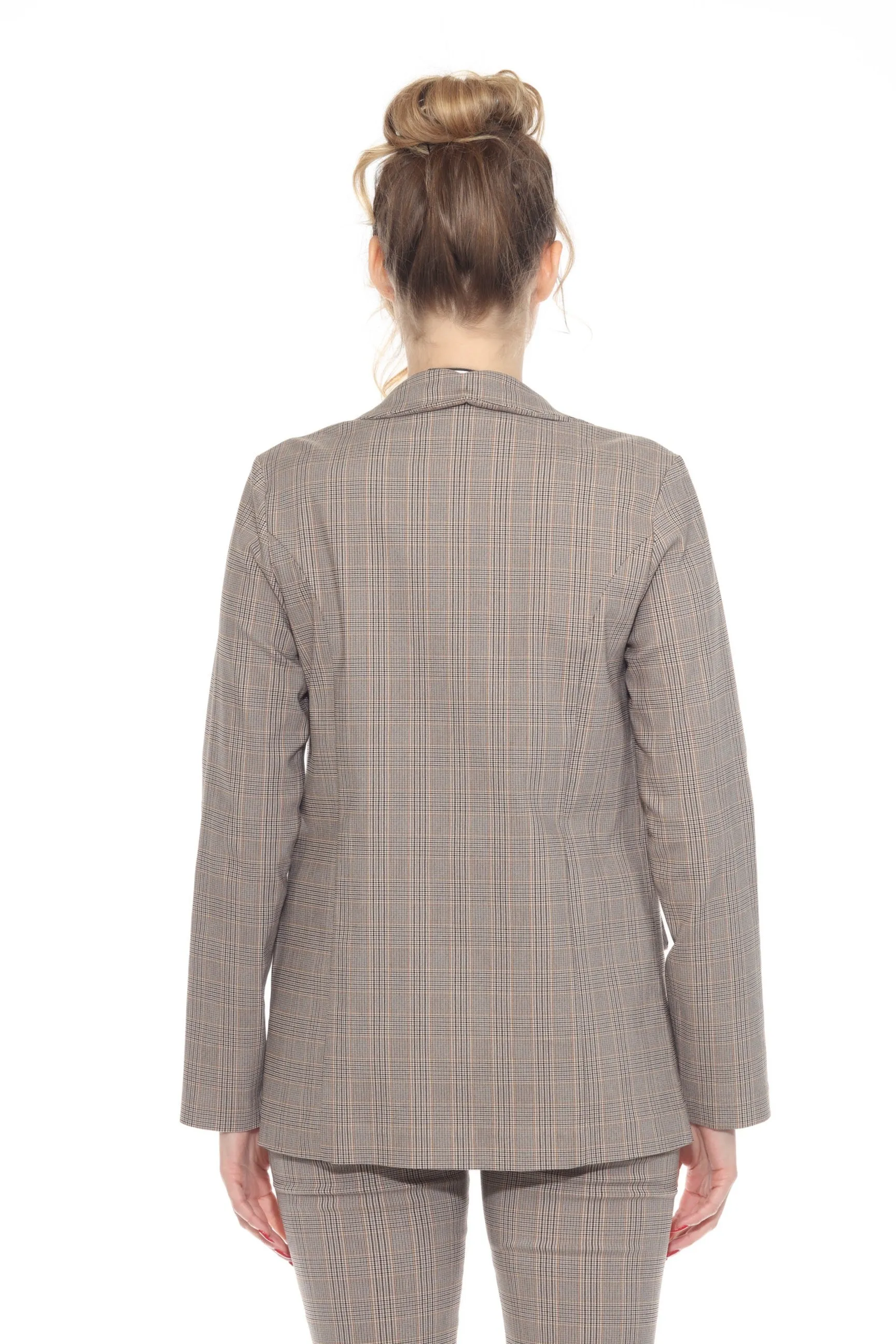 Joseph Ribkoff Beige/Multi Tartan Plaid Blazer Jacket 243216