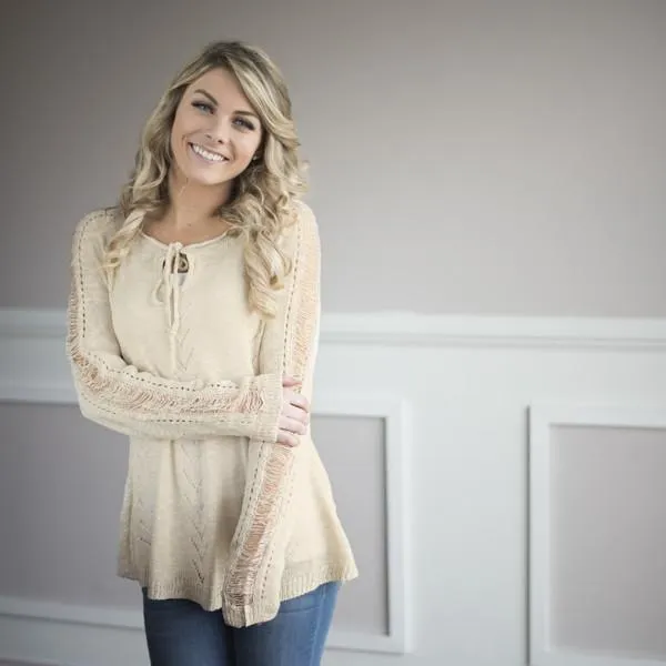 Just for Looks Taupe Sweater Top