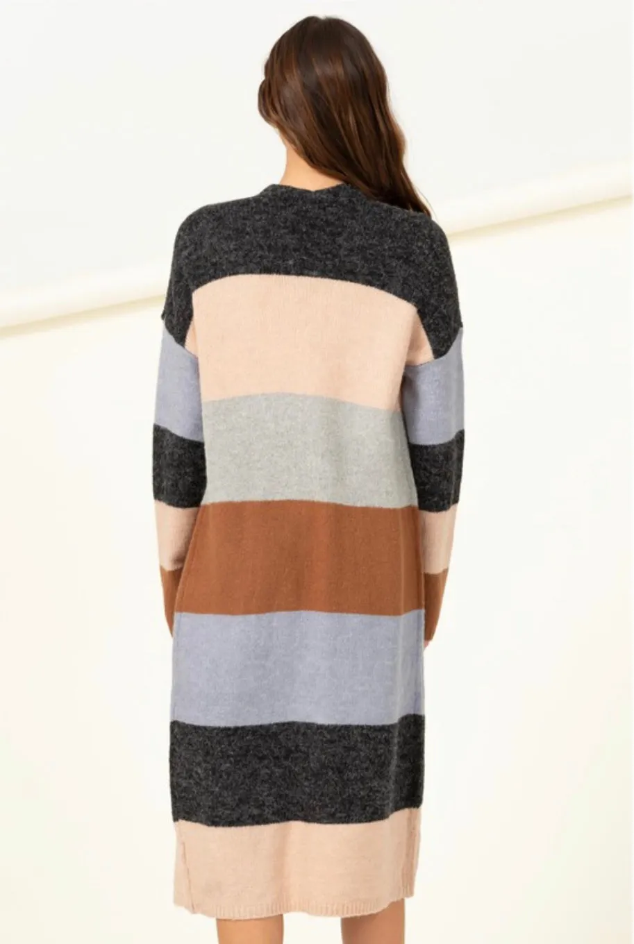 K63 LONG STRIPE CARDIGAN
