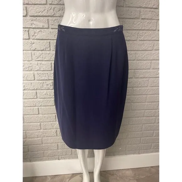 Kasper ASL Double Breasted Embroidered Skirt &amp; Jacket 2 Pcs Suit Set Size 12