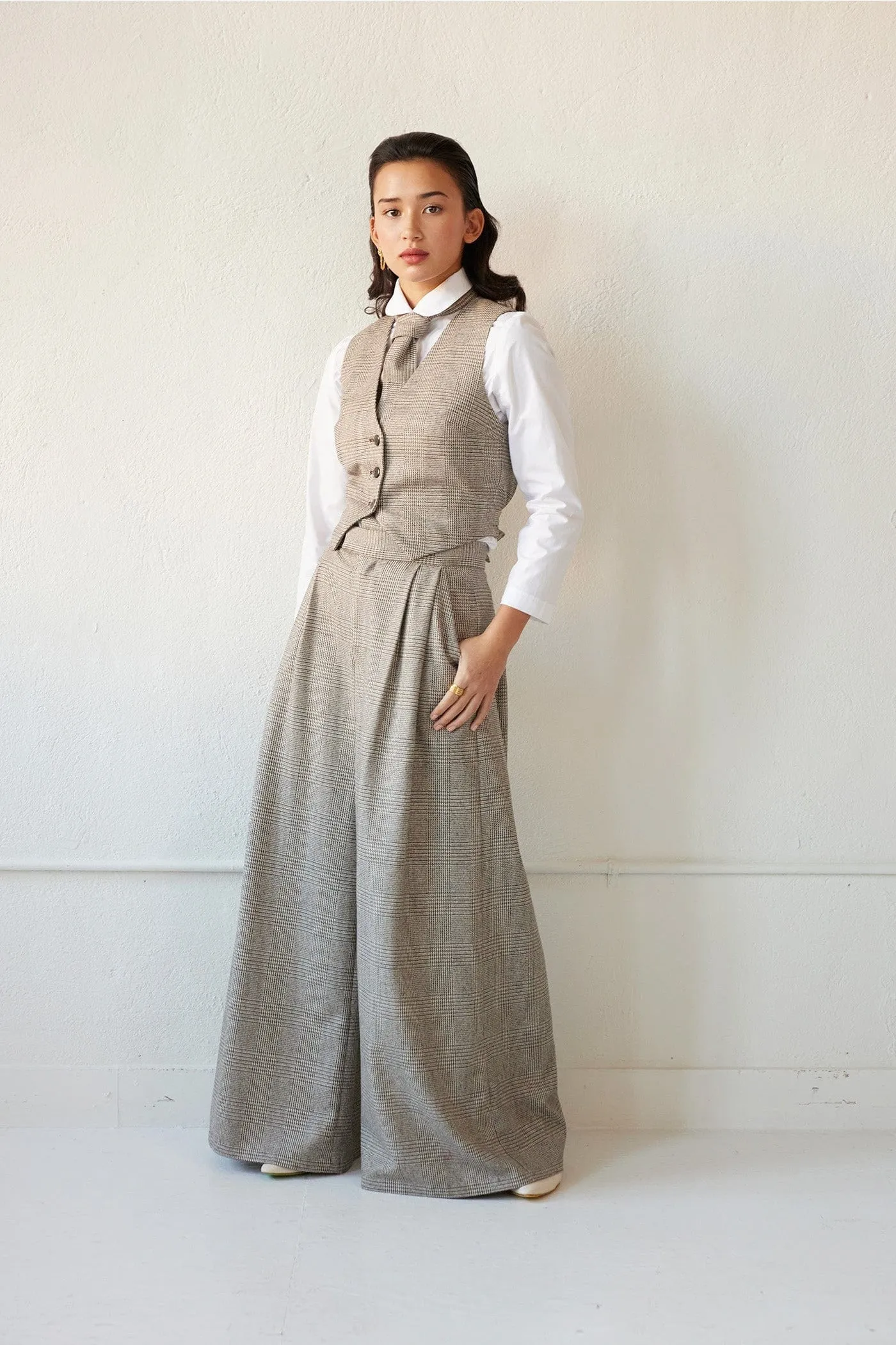 Katherine Pant in Chai Plaid