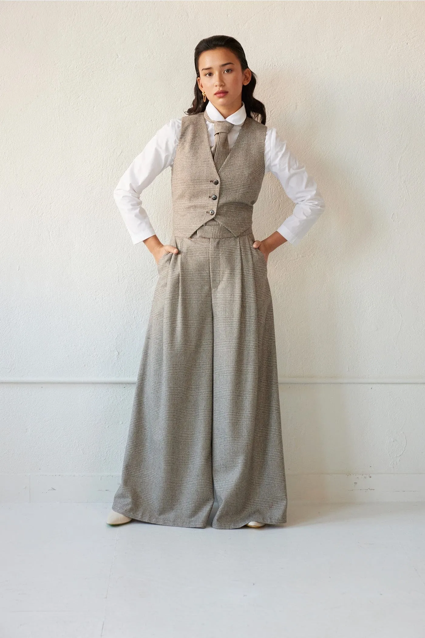 Katherine Pant in Chai Plaid