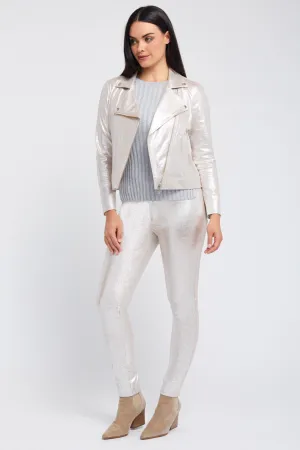 Kendra Slim Elastic Waist Pant - Foiled Suede: FINAL SALE