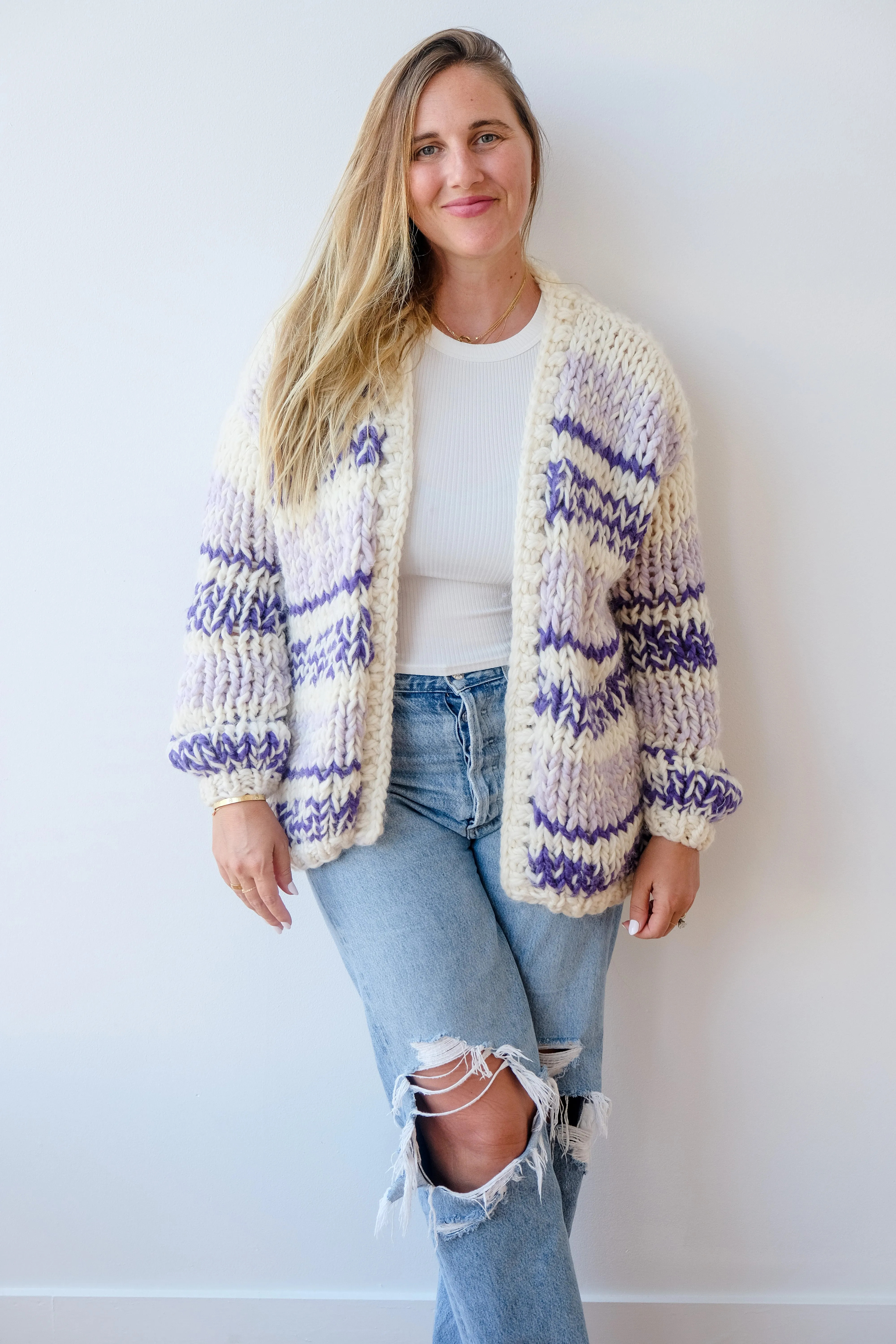 Kismet Cardigan in Purple