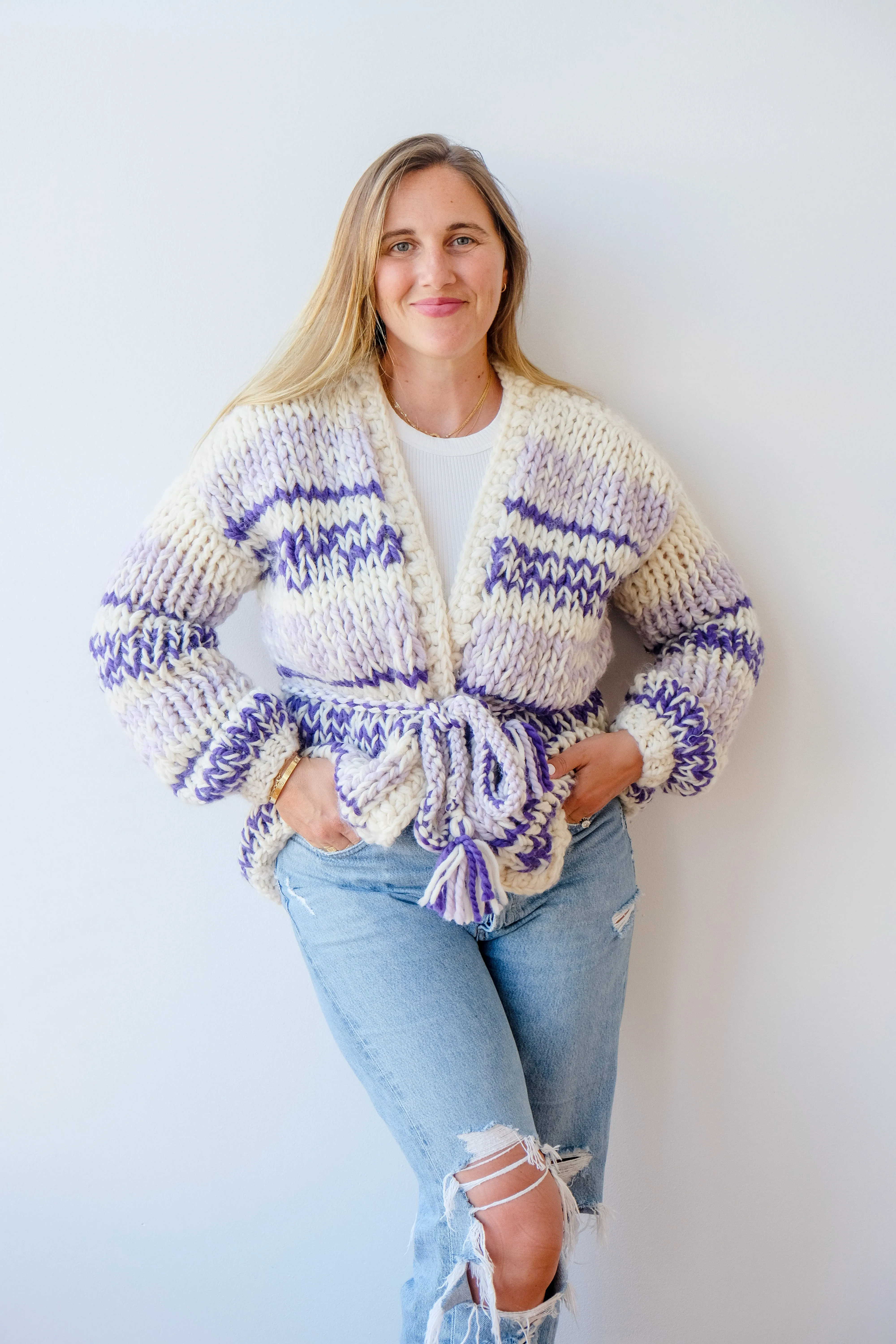 Kismet Cardigan in Purple