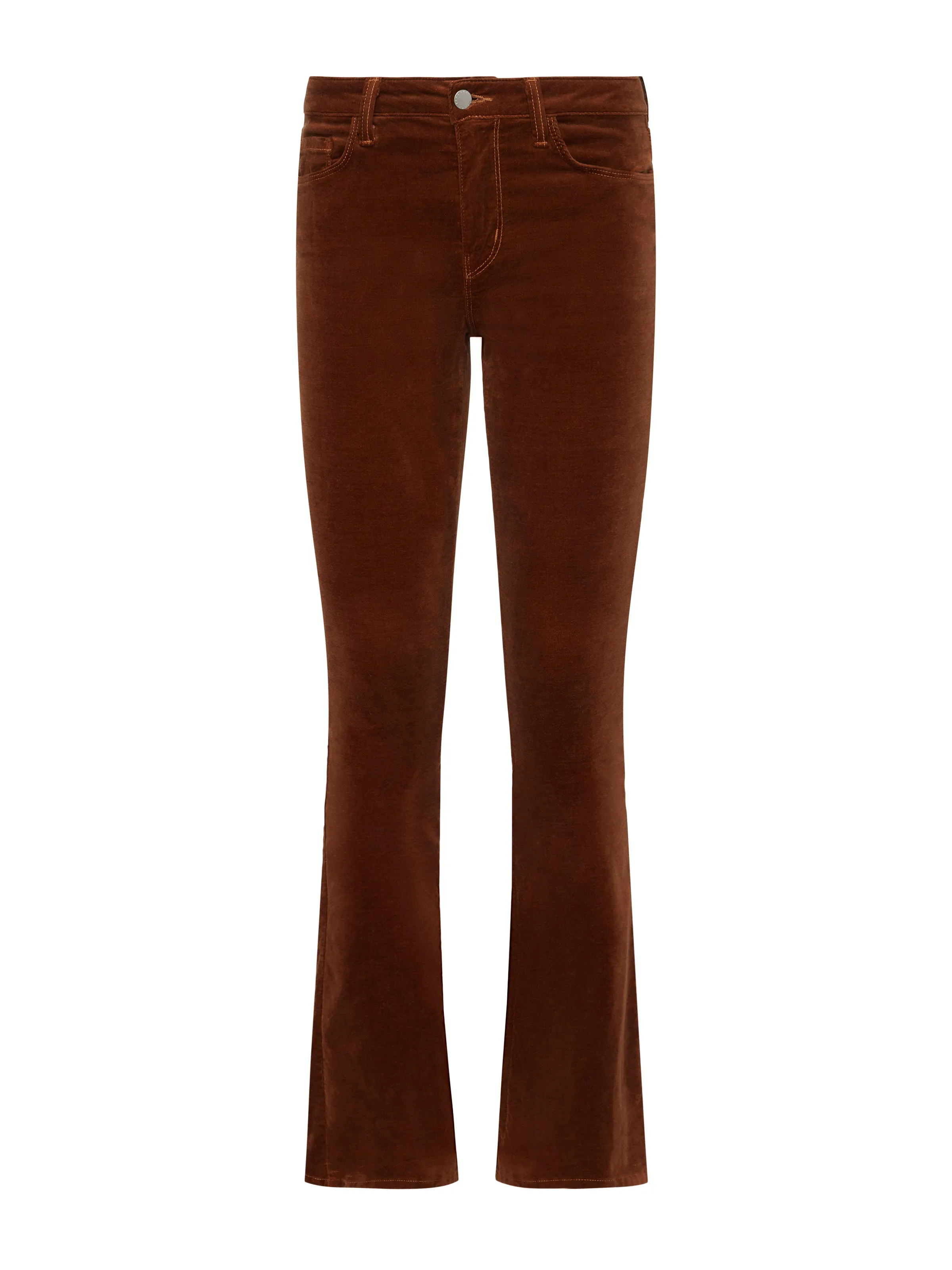 L'Agence - Stevie Highrise Straight Velvet Jean - Fawn