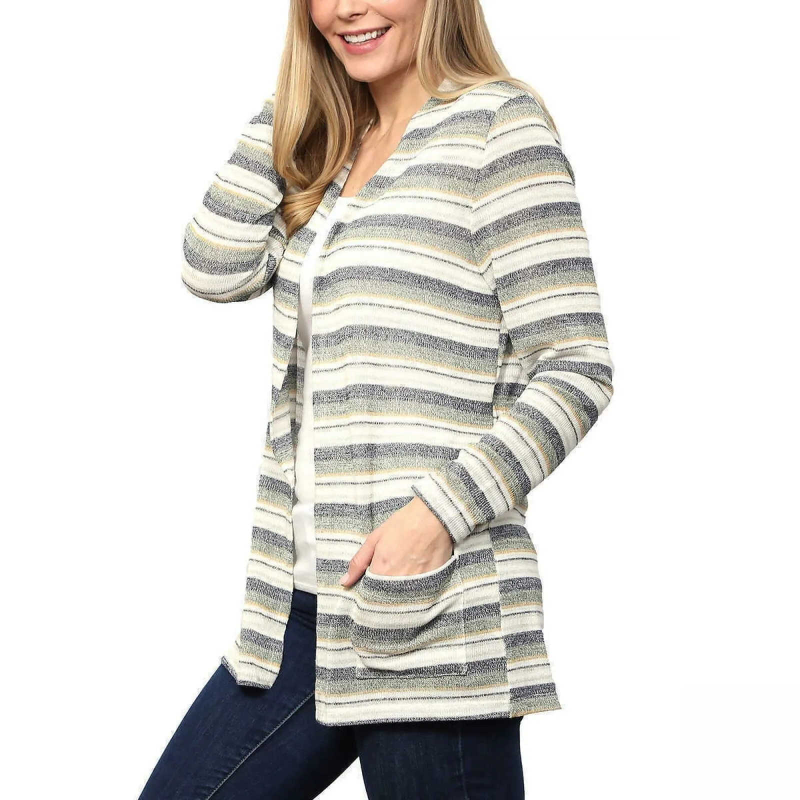 Leo & Nicole Women's Lightweight Cinch Waist Cardigan Sweater
