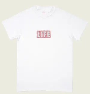 LIFE LOGO RHINESTONE Unisex White T-shirt