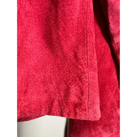 Live a Little Pink Suede Leather Blazer Jacket Womens Medium Barbiecore