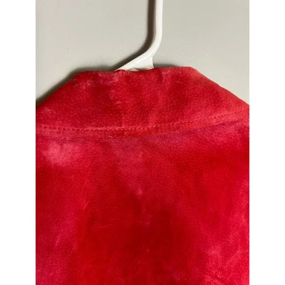 Live a Little Pink Suede Leather Blazer Jacket Womens Medium Barbiecore
