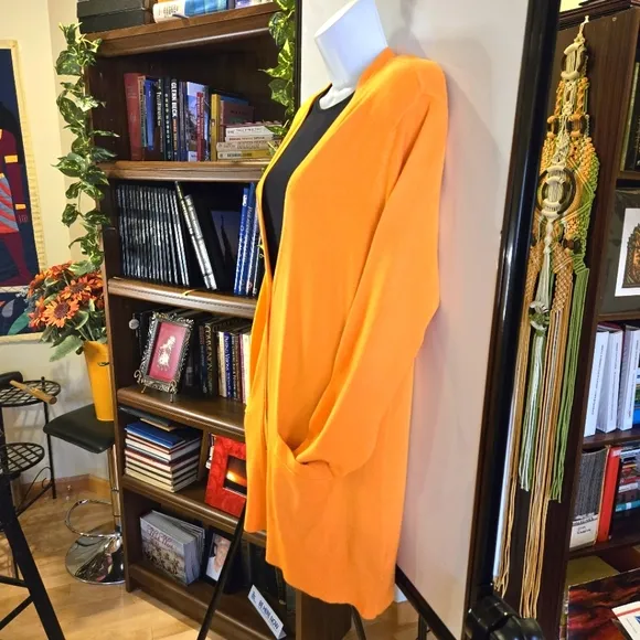 Liz Claiborne Orange Cardigan Sweater Size XL