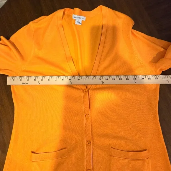 Liz Claiborne Orange Cardigan Sweater Size XL