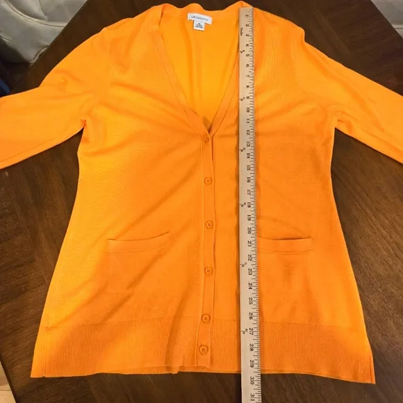 Liz Claiborne Orange Cardigan Sweater Size XL