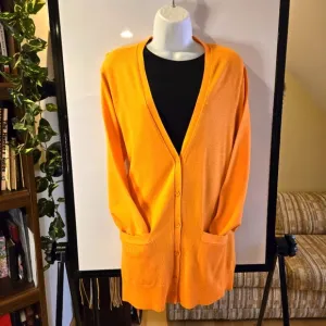 Liz Claiborne Orange Cardigan Sweater Size XL