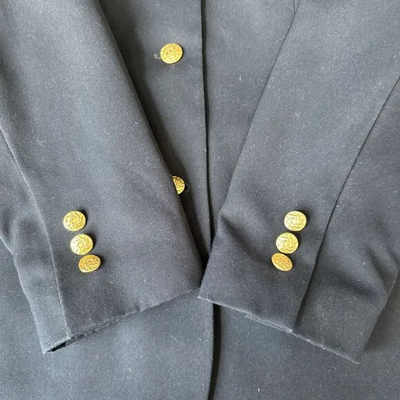 L.L. Bean Women’s Navy Blazer Single Breasted Gold Buttons 4P