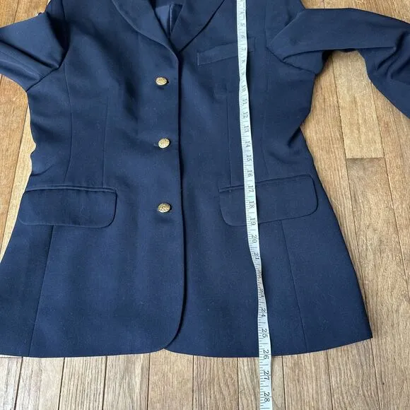 L.L. Bean Women’s Navy Blazer Single Breasted Gold Buttons 4P