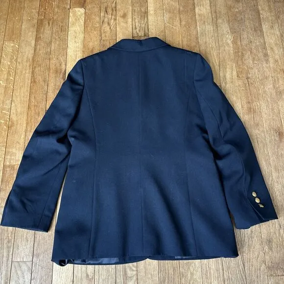 L.L. Bean Women’s Navy Blazer Single Breasted Gold Buttons 4P