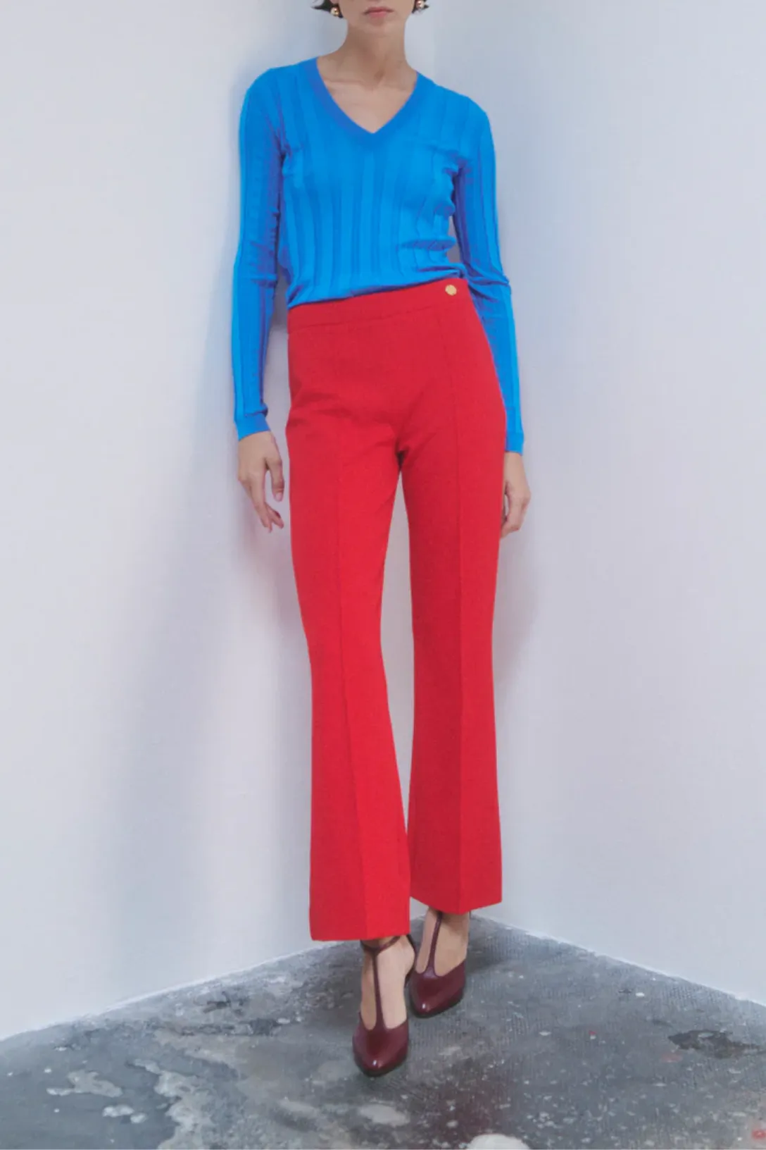 Lola Crop Pant | Red