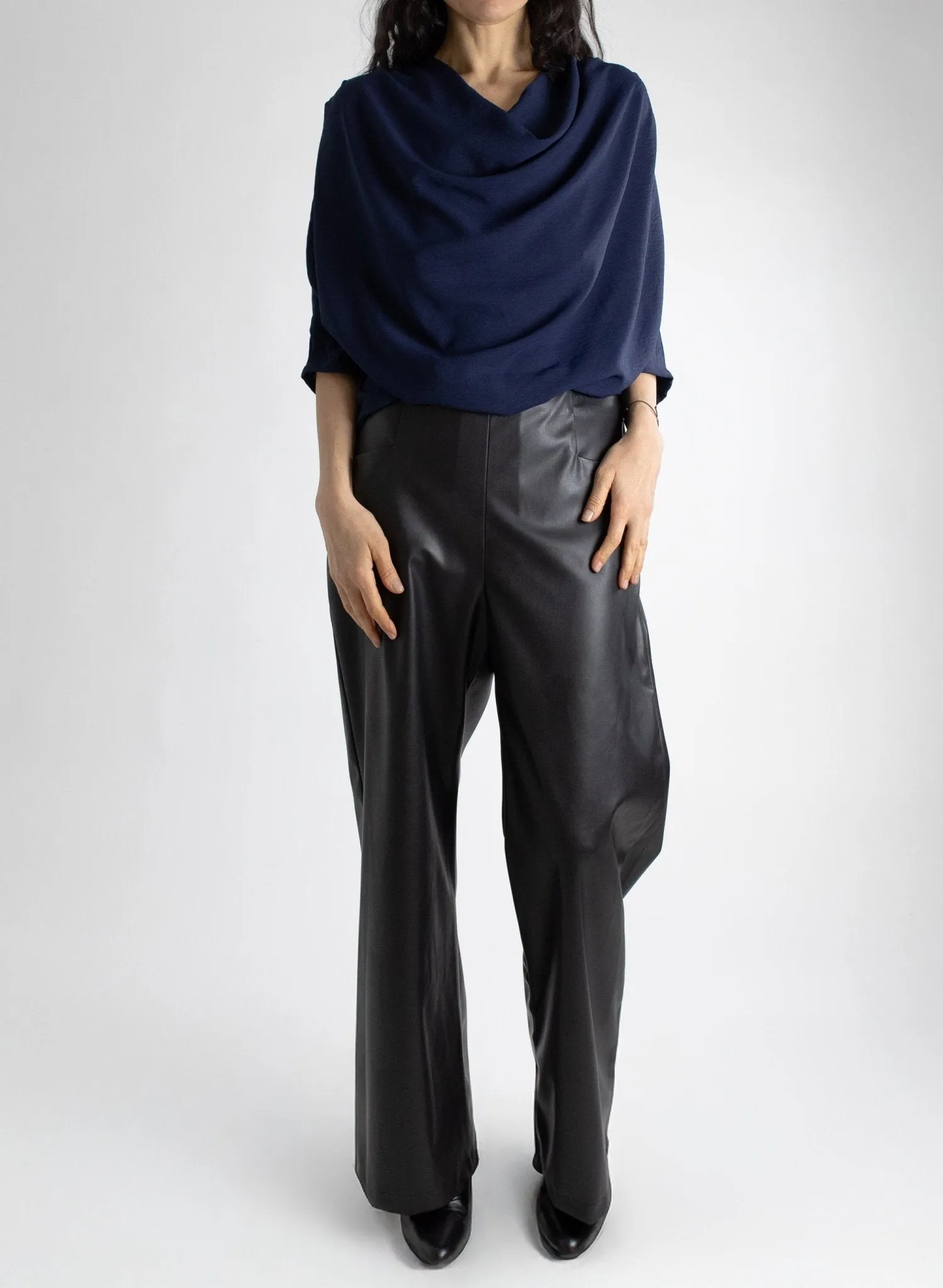 Long Odette Pant - Black Pleather