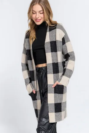 Long Sleeve Front Open Jacquard Sweater Cardigan