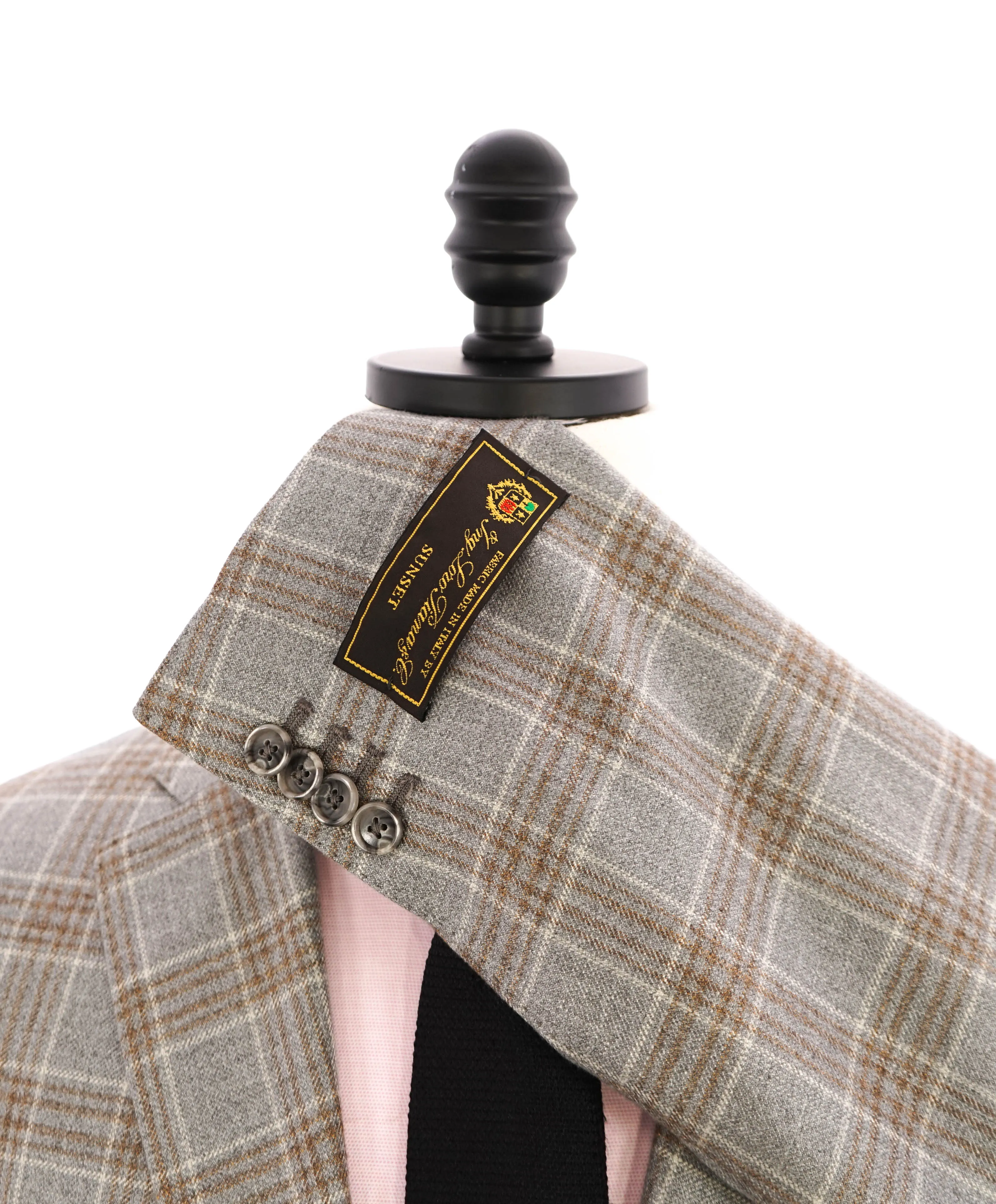 LORO PIANA -"SUNSET" For SAKS 5TH AVE CASHMERE/Silk Check Blazer- 46R