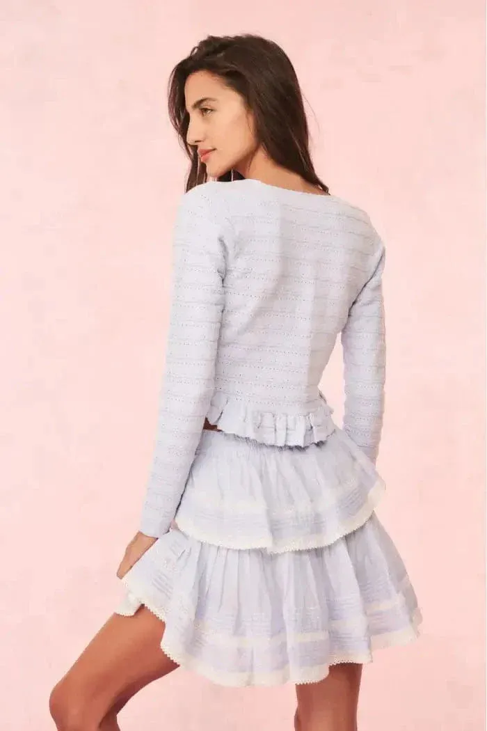 Love Shack Fancy - Rogan Cardigan in Morning sky