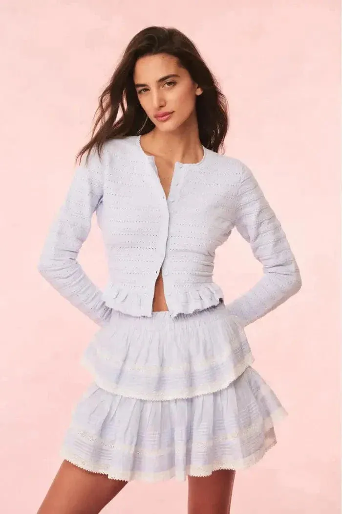 Love Shack Fancy - Rogan Cardigan in Morning sky