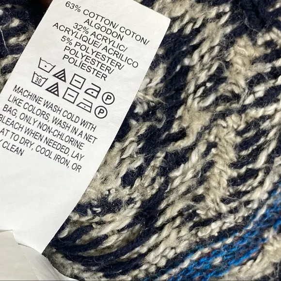 Lucky Brand Tribal Aztec Print Long Open Cardigan Sweater Size XS