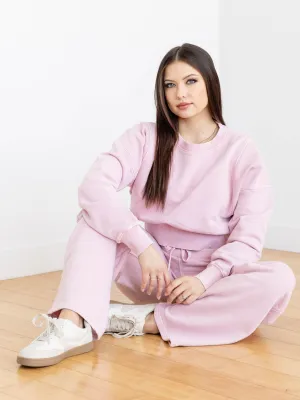 Luxe Stream Cropped Mineral Sweatshirt
