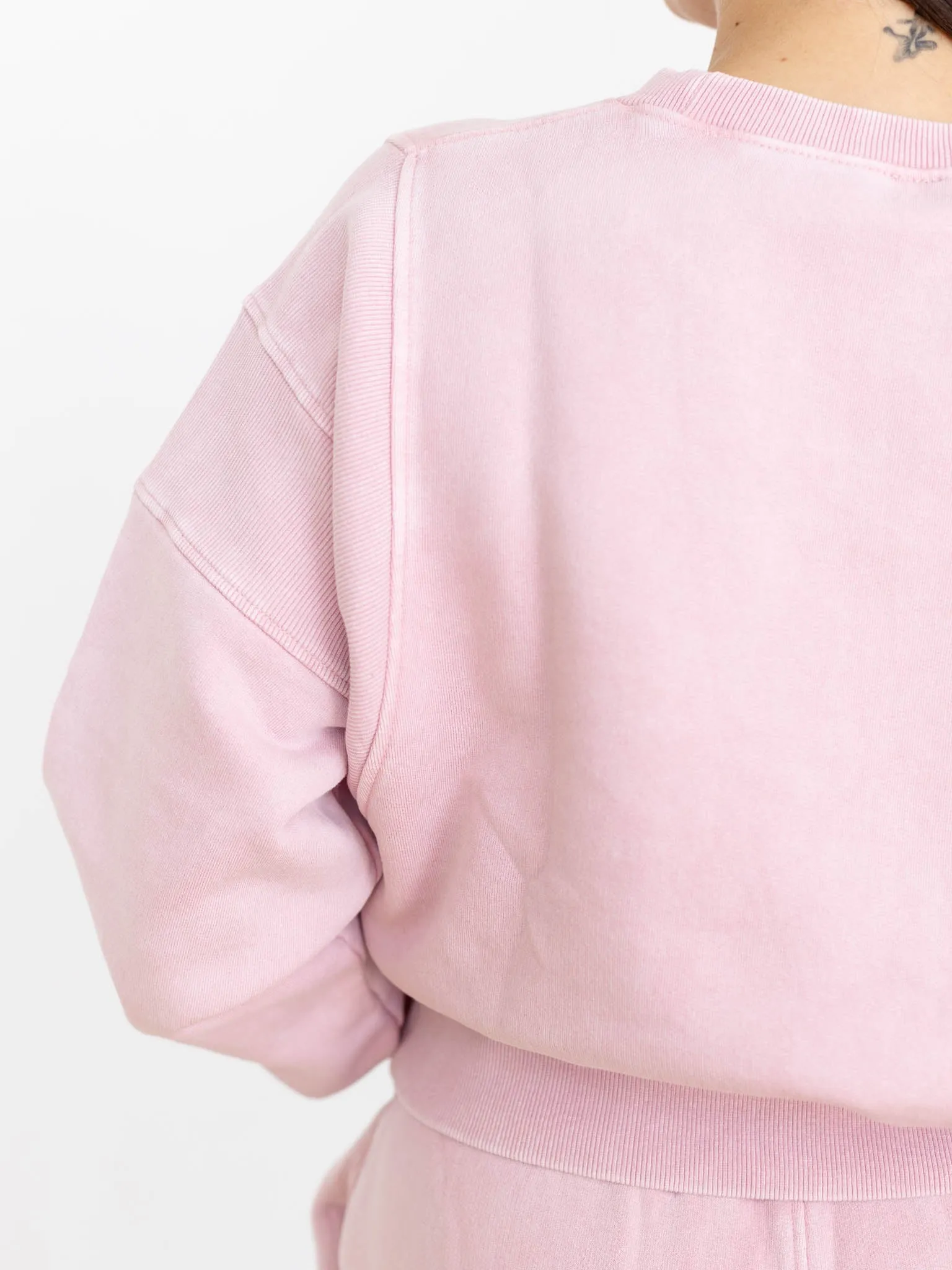Luxe Stream Cropped Mineral Sweatshirt