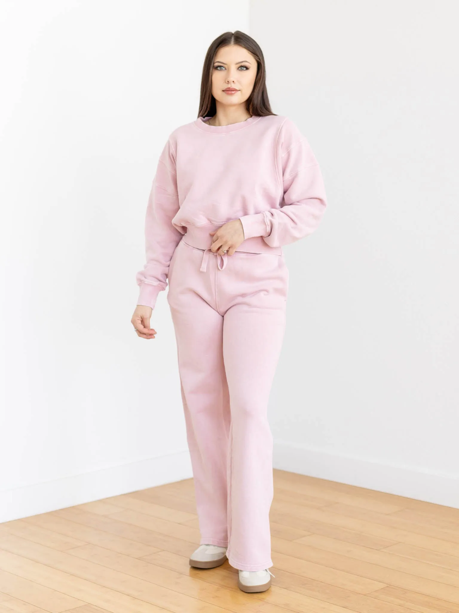 Luxe Stream Cropped Mineral Sweatshirt