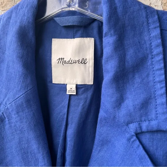 Madewell Double-Breasted Crossover Blazer in 100% Linen