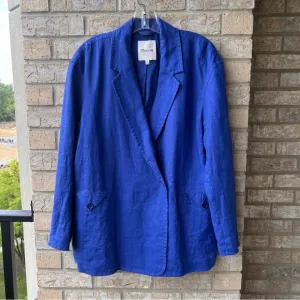 Madewell Double-Breasted Crossover Blazer in 100% Linen