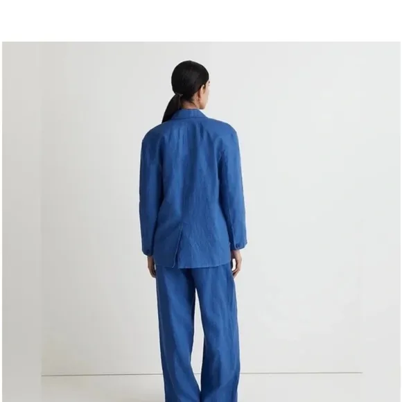 Madewell Double-Breasted Crossover Blazer in 100% Linen